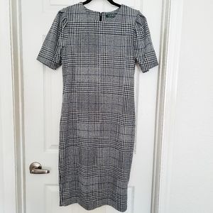 RALPH LAUREN houndstooth puff sleeve dress